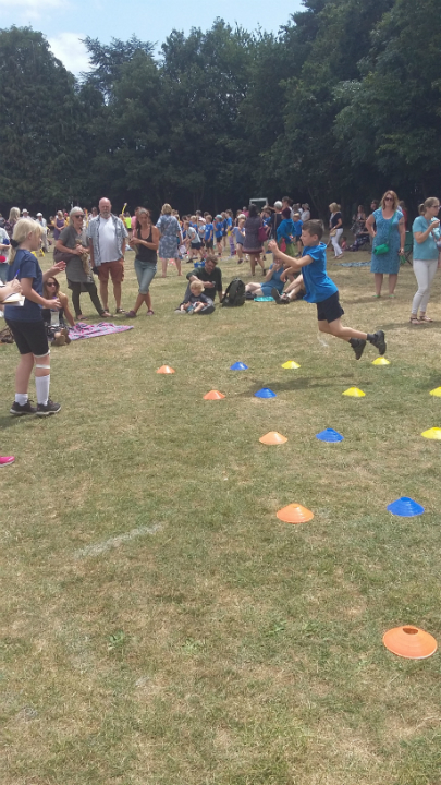 Mason partaking in his last school sports day.