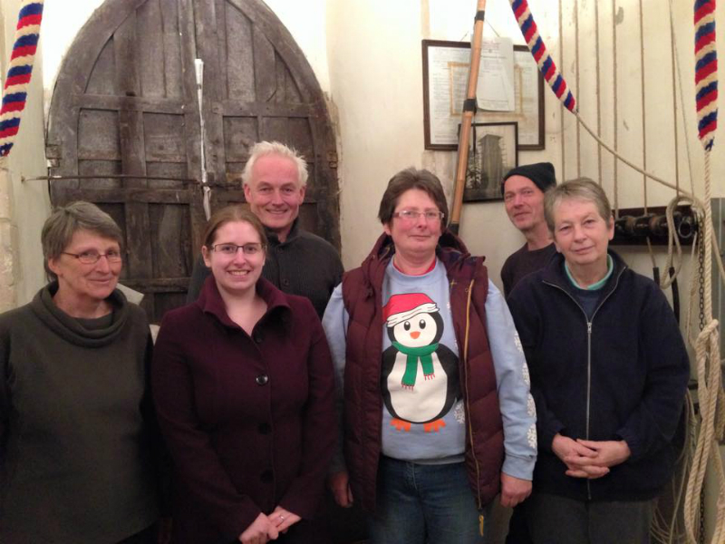 The band that rang the final quarter-peal at Pettistree in 2014 this evening.