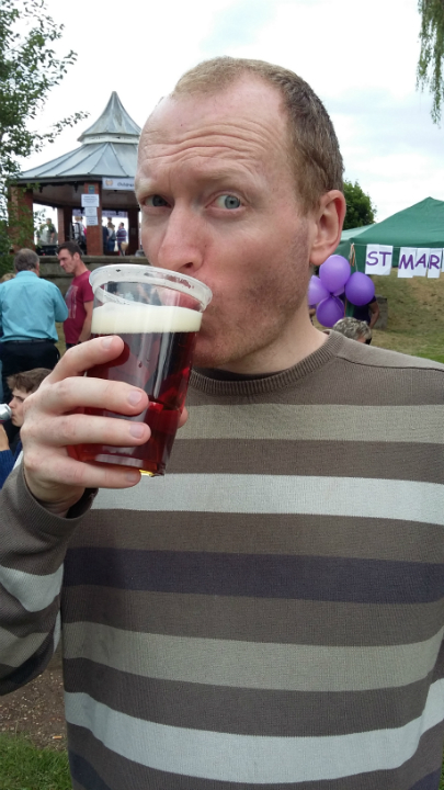 A beer for Daddy at the Woodbridge Regatta.