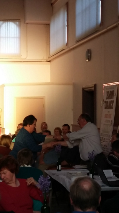 Ruth Young receives her fifty-year membership certificate at the 2017 Suffolk Guild AGM.