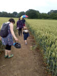 Abby Antrobus, Alfie, Ruthie & Jonathan Williamson walking between Grundisburgh & Hasketon.