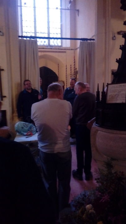 Ringing Master Jonathan Williamson addresses attendees to the South-East District Practice at Ashbocking.