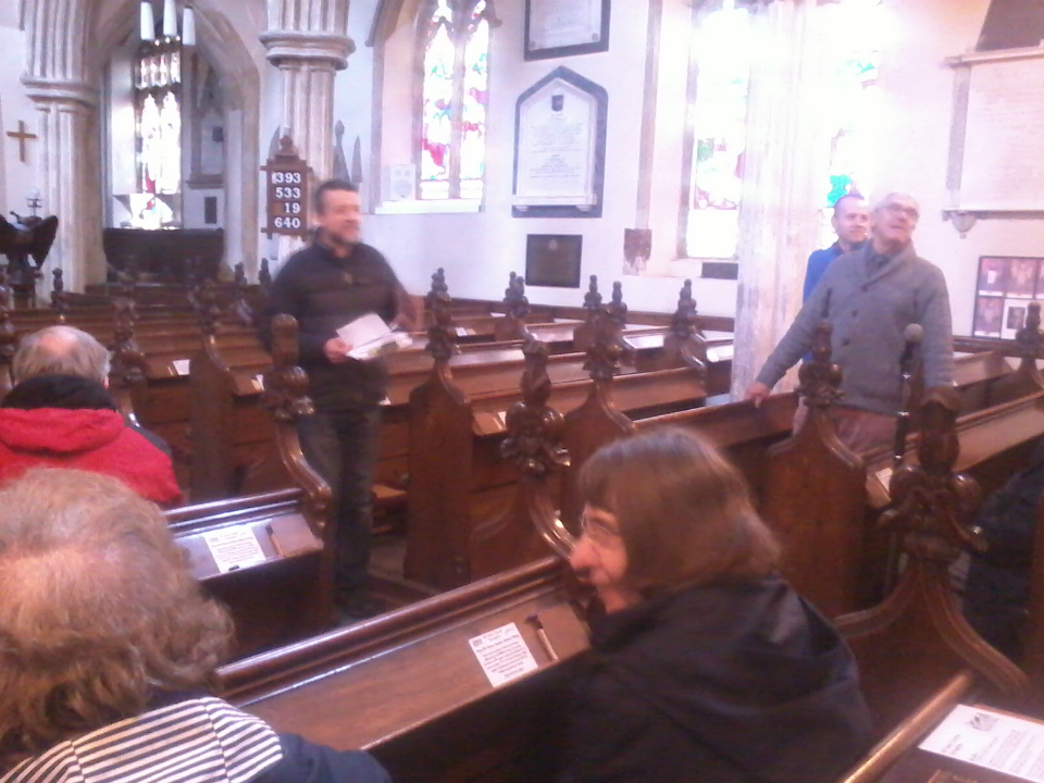  South-East District Chairman Ralph Earey leads the 'meeting' at Sproughton.