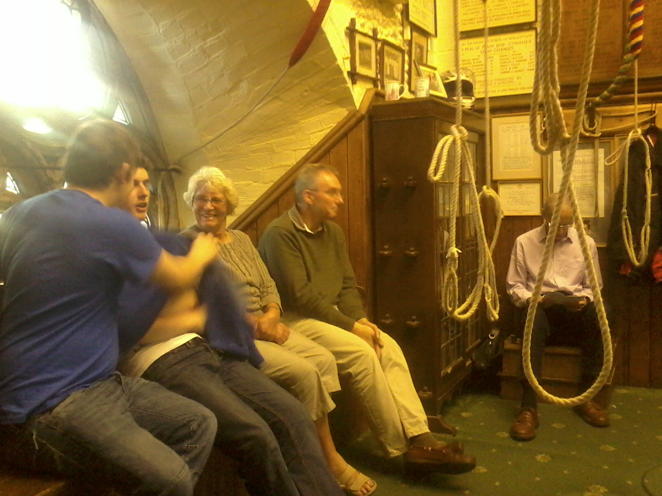 Ready for the St Mary-le-Tower AGM. Left to right - George Vant, George Salter, Diana Pipe, David Stanford & Peter Davies.
