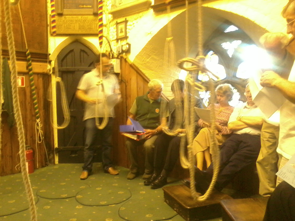 Ready for the St Mary-le-Tower AGM. Left to right - David Potts, Reverend Canon Charles Jenkin, Sally Munnings, Alan Munnings, Don Price & Owen Claxton.