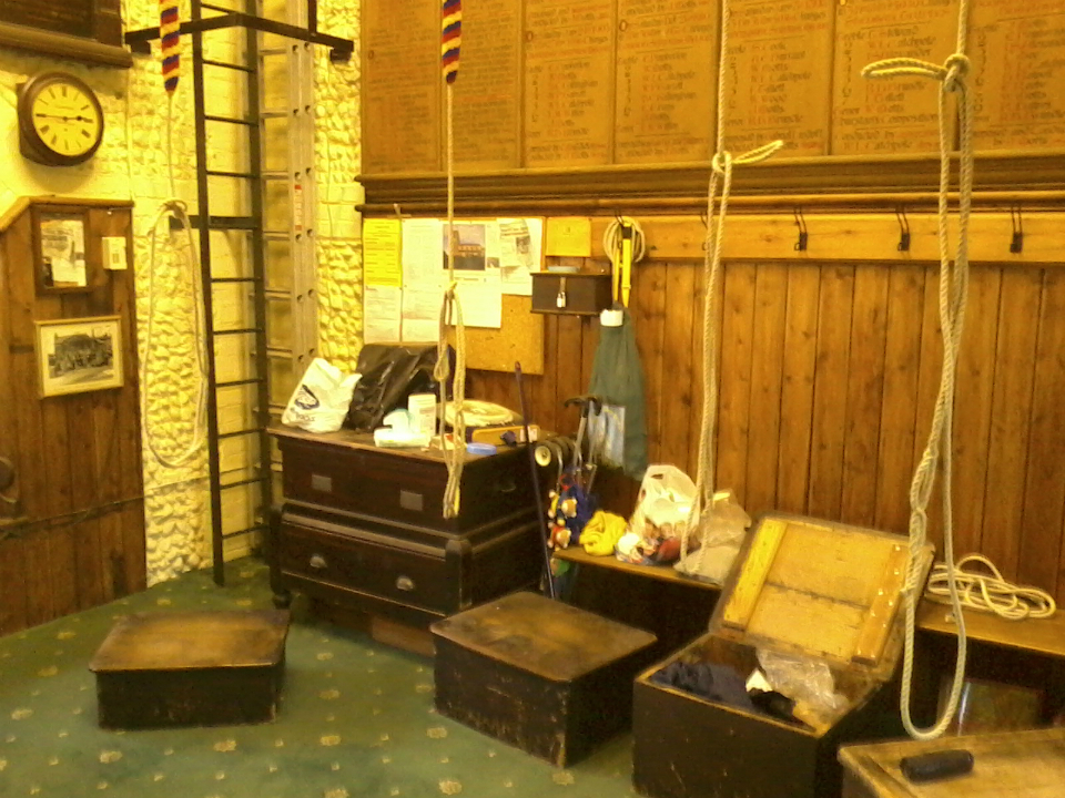 The ringing chamber at St Mary-le-Tower looking a little untidier than usual!