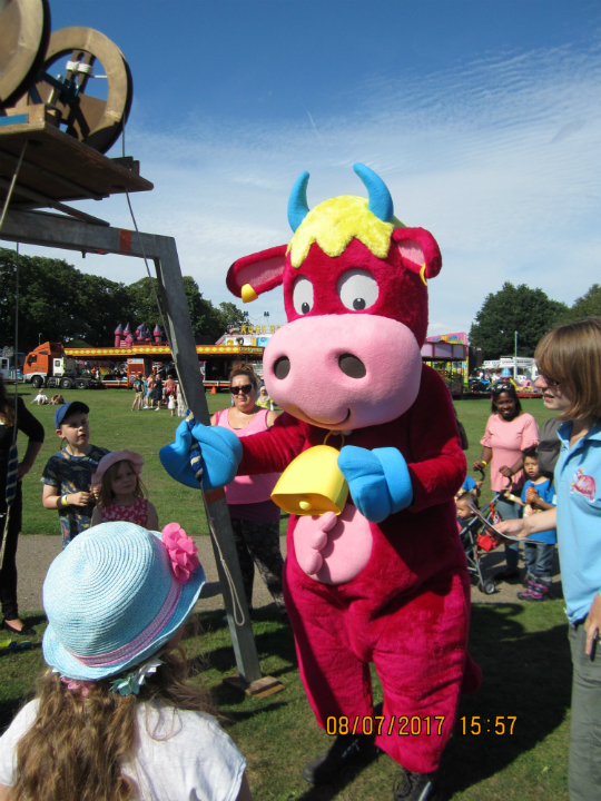 Carnival mascot bellringer.