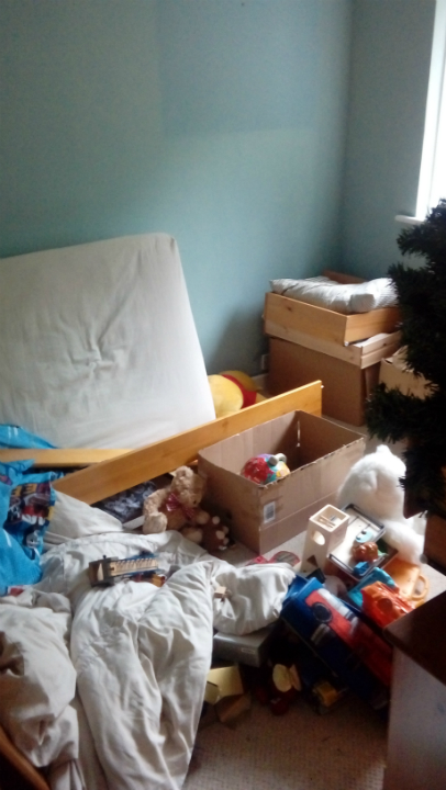 One of the bedrooms before unpacking.