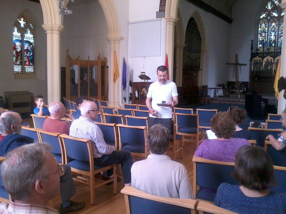 Chairman Ralph Earey leads the South-East District Meeting at Wickham Market.