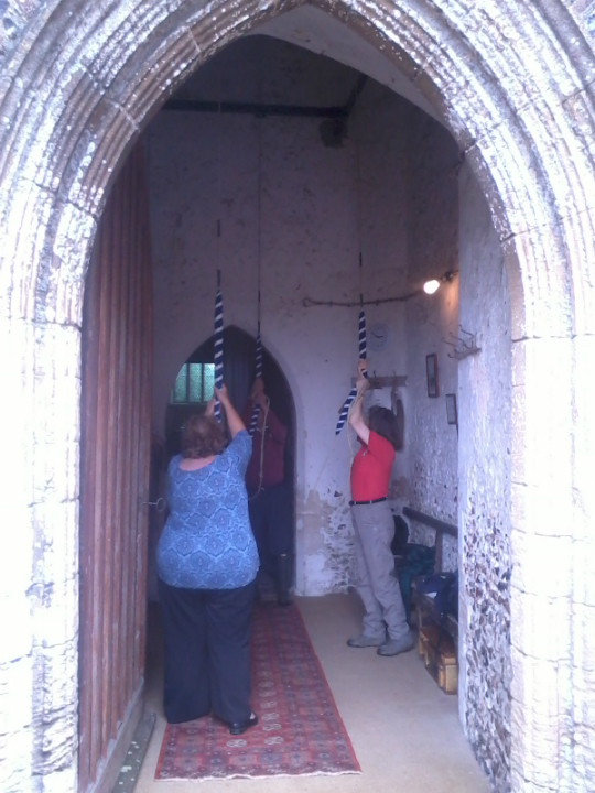 Ringing at Wickham Skeith on the Guild Social.