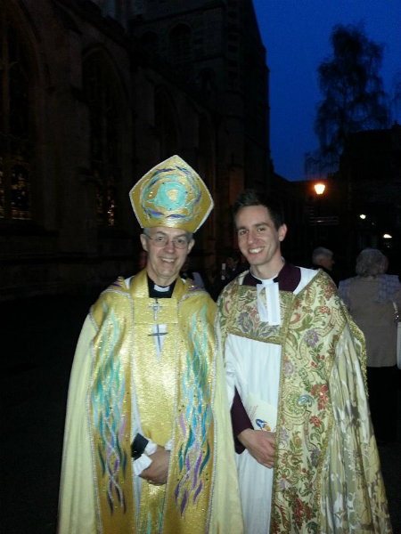 Carl Melville meeting the Archbishop of Canterbury.