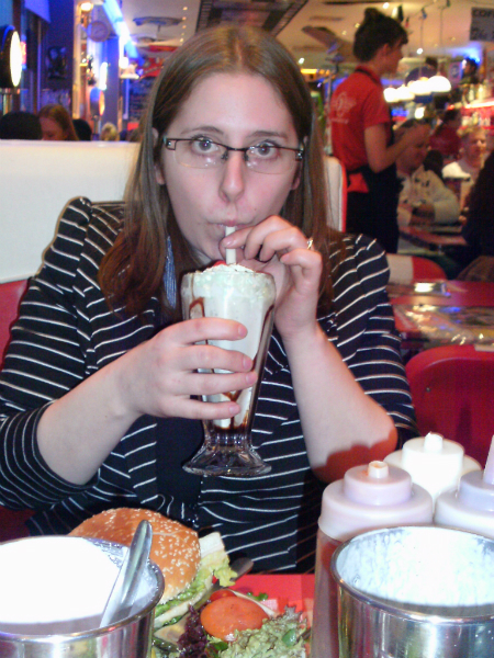 Ruthie and part of her meal at the diner...