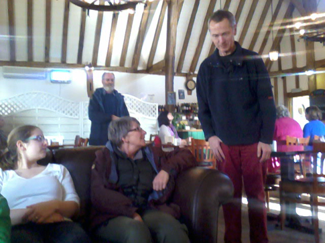 Ruthie, Chris & Mary Garner, and Mike Whitby at Greenstead Green Farm Shop Cafe.