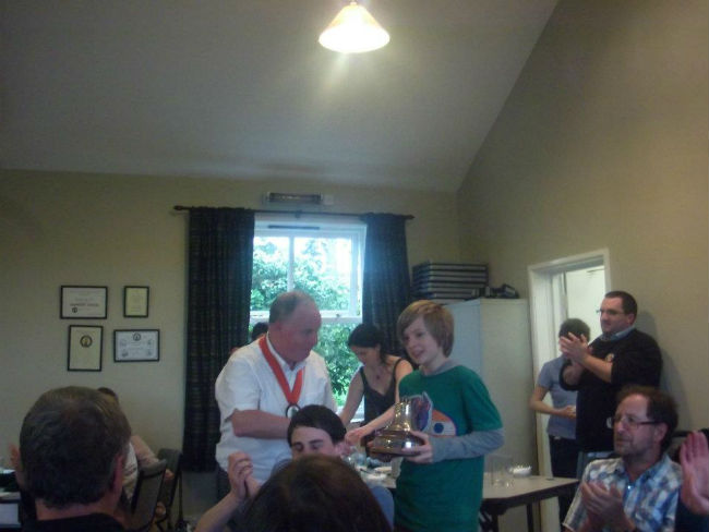 Victorious Otley collect The Lester Brett Trophy for 2012.