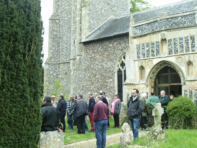 Listening outside Thornham Magna.