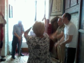 Ringing at Henley. l to r - Alan Munnings (5th), Diana Pipe (with her back to camera on the treble), Simon Griffiths (6th), David Stanford (7th) & Nigel Newton (tenor).