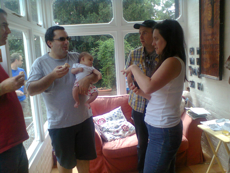  Jason Busby with little Sophie and slightly bigger Maggie as we all prepare for the off at High Hill House.