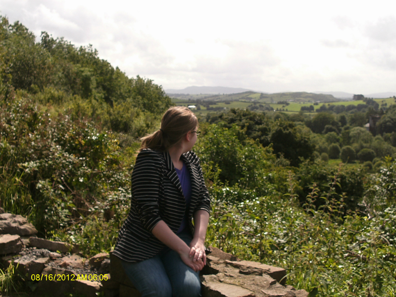 Ruthie relaxing next to Lough Gur.