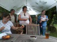  Clare, Mary Garner, Katelynn, Kate & Ruthie with Alfie at Brian & Peta Whiting's BBQ.