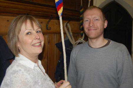 Lesley Dolphin with Richard Munnings at St Mary le Tower, Ipswich