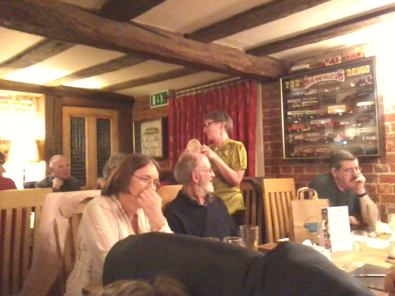 Mary announces the winner of her 'Monthly' Plate.