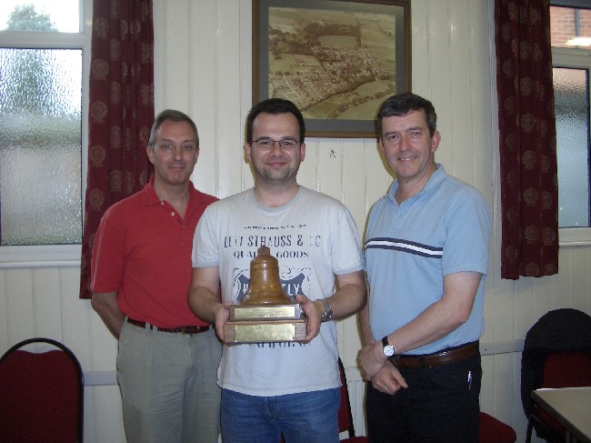 Receiving the Trophy