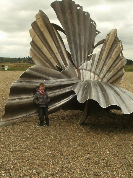 Mason looking particularly pleased to be by The Scallop.